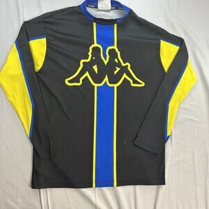 Vintage Kappa Jersey Mens Large Black And Blue